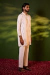 Shop_Shreyansh Designs_Off White Silk Embroidery Ashvin Floral And Elephant Kurta Set _Online_at_Aza_Fashions