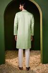 Shop_Shreyansh Designs_Green Silk Embroidery, Mirrors Avyukt Hand Kurta Set _at_Aza_Fashions