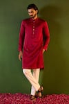 Buy Shreyansh Designs Wine Silk Embroidery Hriday Floral Kurta Set at Aza Fashions Buy_Shreyansh Designs_Wine Silk Embroidery Hriday Floral Kurta Set _at_Aza_Fashions