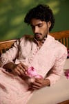 Buy_Shreyansh Designs_Pink Silk Embroidery Prem Floral Jaal Kurta Set _Online_at_Aza_Fashions