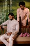 Shreyansh Designs Grey Dupion, Silk Embroidery Jayesh Floral Bundi And Kurta Set Online at Aza Fashions Shreyansh Designs_Grey Dupion, Silk Embroidery Jayesh Floral Bundi And Kurta Set _Online_at_Aza_Fashions