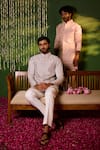 Shop Shreyansh Designs Grey Dupion, Silk Embroidery Jayesh Floral Bundi And Kurta Set Online at Aza Fashions Shop_Shreyansh Designs_Grey Dupion, Silk Embroidery Jayesh Floral Bundi And Kurta Set _Online_at_Aza_Fashions