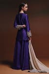 Saniya Sharma Purple Silk Embroidery, Metallic Thread V-, Open Ziya Cape And Kurta Set Online at Aza Fashions Saniya Sharma_Purple Silk Embroidery, Metallic Thread V-, Open Ziya Cape And Kurta Set _Online_at_Aza_Fashions