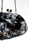 Buy_Nupur Kanoi_Black Sequins, Beads, Embroidery Carmela Gold Hand Clutch _Online_at_Aza_Fashions