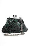 Shop_Nupur Kanoi_Black Sequins, Beads, Embroidery Carmela Bougain Hand Clutch _at_Aza_Fashions