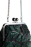 Nupur Kanoi_Black Sequins, Beads, Embroidery Carmela Bougain Hand Clutch _Online_at_Aza_Fashions
