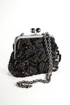 Buy_Nupur Kanoi_Black Embroidery, Sequins, Beads Carmela Bougain Hand Clutch _at_Aza_Fashions