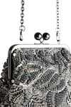 Buy_Nupur Kanoi_Grey Sequins, Beads, Embroidery Carmela Bougain Hand Clutch _Online_at_Aza_Fashions