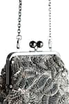 Shop_Nupur Kanoi_Grey Sequins, Beads, Embroidery Carmela Bougain Hand Clutch _Online_at_Aza_Fashions