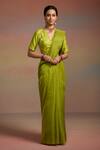 Buy_Dressfolk_Green Tissue Beads, Tassels Kira Saree With Unstitched Blouse Piece _at_Aza_Fashions