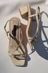 Buy_Shradha Hedau Footwear Couture_Beige Rhea Strappy Buckle Heels _Online_at_Aza_Fashions