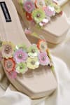 Buy_Shradha Hedau Footwear Couture_Multi Color Applique, Beads, Sequins Anvika Floral Embellished Wedges _Online_at_Aza_Fashions