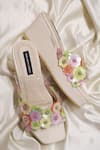 Shradha Hedau Footwear Couture_Multi Color Applique, Beads, Sequins Anvika Floral Embellished Wedges _at_Aza_Fashions
