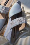 Shop_Shradha Hedau Footwear Couture_Sky Blue Beads, Pearls Eira And Embellished Wedges _Online_at_Aza_Fashions