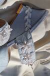Shradha Hedau Footwear Couture_Sky Blue Beads, Pearls Eira And Embellished Wedges _at_Aza_Fashions
