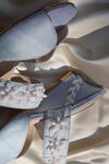 Shop_Shradha Hedau Footwear Couture_Sky Blue Beads, Pearls Eira And Embellished Wedges 
