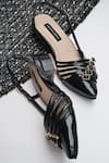 Buy_Shradha Hedau Footwear Couture_Black Buckles Arisha Pointed Toe Strappy Heels _at_Aza_Fashions