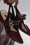 Shradha Hedau Footwear Couture_Burgundy Aavya Strappy Pointed Toe Heels _Online_at_Aza_Fashions