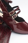 Shradha Hedau Footwear Couture_Burgundy Aavya Strappy Pointed Toe Heels _at_Aza_Fashions
