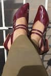 Buy_Shradha Hedau Footwear Couture_Burgundy Aavya Strappy Pointed Toe Heels _at_Aza_Fashions