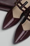 Shradha Hedau Footwear Couture_Burgundy Aavya Strappy Pointed Toe Heels _Online