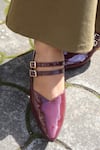 Buy_Shradha Hedau Footwear Couture_Burgundy Aavya Strappy Pointed Toe Heels _Online