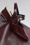 Shop_Shradha Hedau Footwear Couture_Burgundy Aavya Strappy Pointed Toe Heels _Online