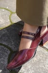 Shradha Hedau Footwear Couture_Burgundy Aavya Strappy Pointed Toe Heels 