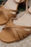 Buy_Shradha Hedau Footwear Couture_Beige Veda Strappy Block Heels _Online_at_Aza_Fashions