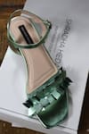 Shradha Hedau Footwear Couture_Green Ruffles Aadhya Strap Block Heels _Online_at_Aza_Fashions
