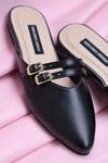Buy_Shradha Hedau Footwear Couture_Black Buckles Elina Pointed Toe Mules _at_Aza_Fashions