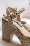 Buy_Shradha Hedau Footwear Couture_Beige Miraya Jute Textured Platform Heels _Online_at_Aza_Fashions