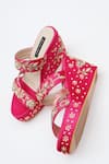 Buy Shradha Hedau Footwear Couture Pink Beads, Crystals, Embroidery Vaidehi Satin Platform Wedges at Aza Fashions Buy_Shradha Hedau Footwear Couture_Pink Beads, Crystals, Embroidery Vaidehi Satin Platform Wedges _at_Aza_Fashions
