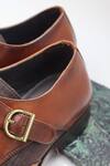 Buy_Shradha Hedau Footwear Couture_Tan Riaan Brogue Monk Strap Shoes _Online_at_Aza_Fashions