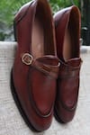 Buy_Shradha Hedau Footwear Couture_Brown Arvay Monk Strap Shoes _at_Aza_Fashions