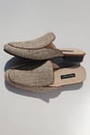 Buy_Shradha Hedau Footwear Couture_Brown Advait Raw Silk Textured Mules _Online_at_Aza_Fashions