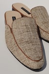 Buy_Shradha Hedau Footwear Couture_Brown Advait Raw Silk Textured Mules 