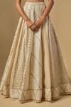 Buy_Neha Khullar_Ivory Chanderi , Mirrors, Embroidery, Zari, Sequins Lehenga Set _Online_at_Aza_Fashions