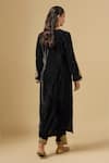 Shop_Neha Khullar_Black Velvet Embroidery, Zari V-neck Zardozi Kurta Set _at_Aza_Fashions