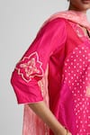 Buy_Naina Jain_Pink Silk Embroidery, Zari, Sequins V-neck Zardozi Patchwork Kurta Set _Online_at_Aza_Fashions
