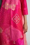 Shop_Naina Jain_Pink Silk Embroidery, Zari, Sequins V-neck Zardozi Patchwork Kurta Set _Online_at_Aza_Fashions