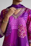 Shop_Naina Jain_Purple Silk Gota Patti, Patchwork, Mirrors, Bandhani Embroidered Kurta Set _Online_at_Aza_Fashions