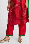 Shop_Naina Jain_Red Silk Embroidery, Zari, Sequins V-neck Zardozi Kurta Set _Online_at_Aza_Fashions
