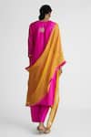 Shop_Naina Jain_Pink Silk Embroidery, Zari Round Neck Zardozi Kurta Pant Set _at_Aza_Fashions