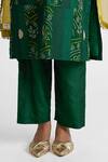 Naina Jain_Green Silk Embroidery, Zari Round Neck Zardozi Kurta Set _Online_at_Aza_Fashions