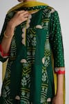 Naina Jain_Green Silk Embroidery, Zari Round Neck Zardozi Kurta Set _at_Aza_Fashions