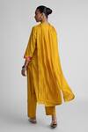 Shop_Naina Jain_Mustard Silk Mirrors, Embroidery Round Neck Printed Kurta Set With Dupatta _at_Aza_Fashions