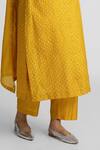 Shop_Naina Jain_Mustard Silk Mirrors, Embroidery Round Neck Printed Kurta Set With Dupatta _Online_at_Aza_Fashions