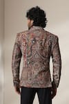 Shop_Dusala_Multi Color Pashmina Paisley Pattern Double Breasted Blazer _at_Aza_Fashions