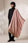 Shop_Dusala_Pink Pashmina Wool Silk Shawl _at_Aza_Fashions